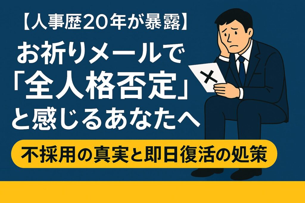 【人事歴20年が暴露】お祈りメールで「全人格否定」と感じるあなたへ。不採用の真実と即日復活の処方箋